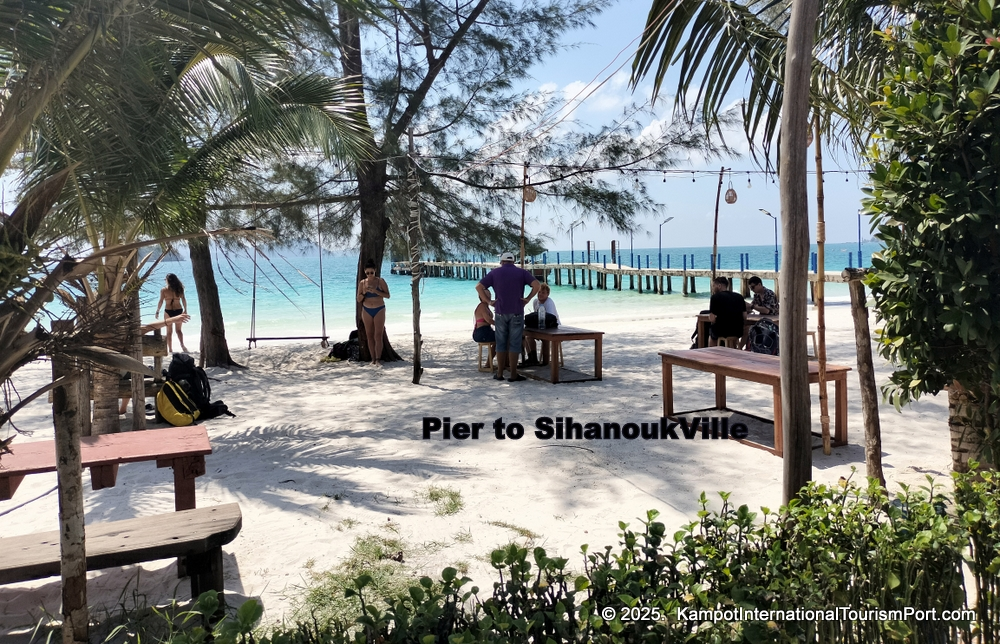 Kampot International Tourism Port in Cambodia. Ferry to Koh Rong and Koh Rong Samloem Islands.