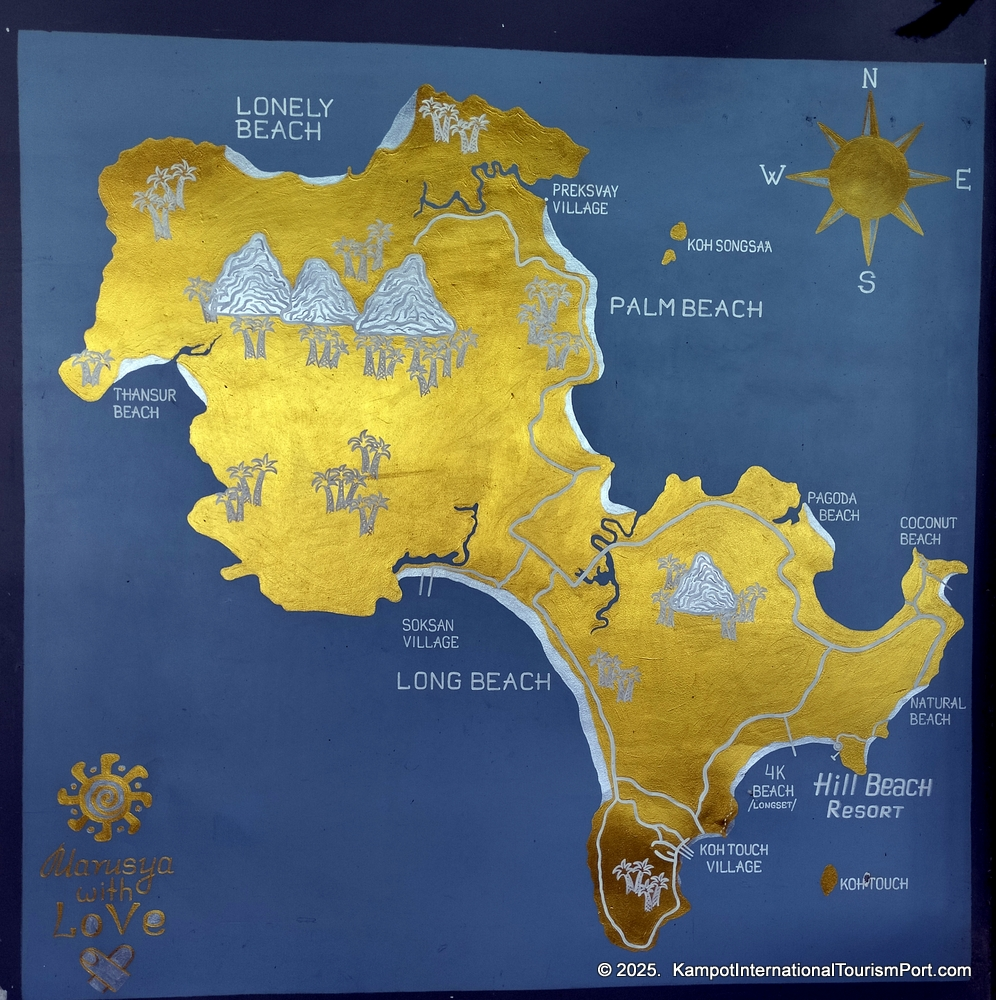 Kampot International Tourism Port in Cambodia. Ferry to Koh Rong and Koh Rong Samloem Islands.