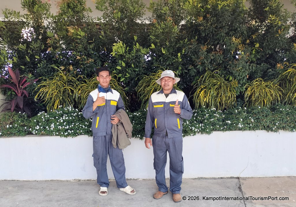 kampot international tourist port workers.